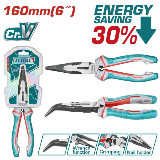 Total High Leverage Plier Bent Nose 160mm