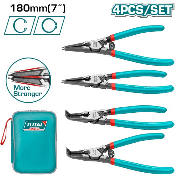 Total Plier Set Circlip 180mm 4PC