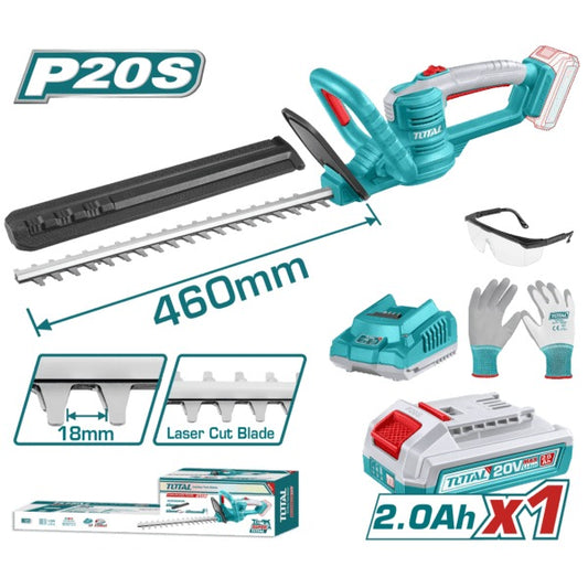 Total 20V Hedge trimmer 460mm 1X2AH Batt + Charger