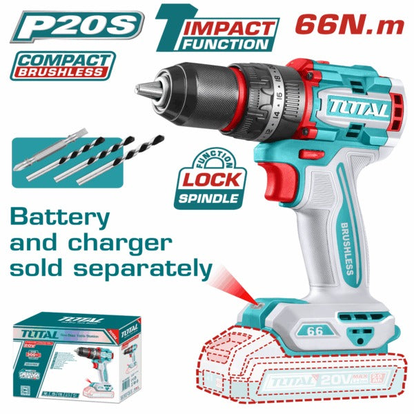 Total 20V Drill Impact 66nm BL SOLO