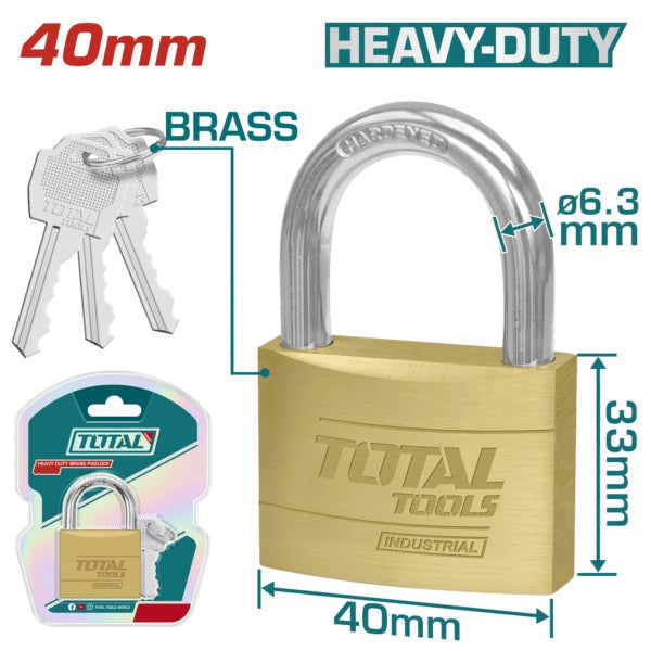 Total Padlock Brass HD 40mm