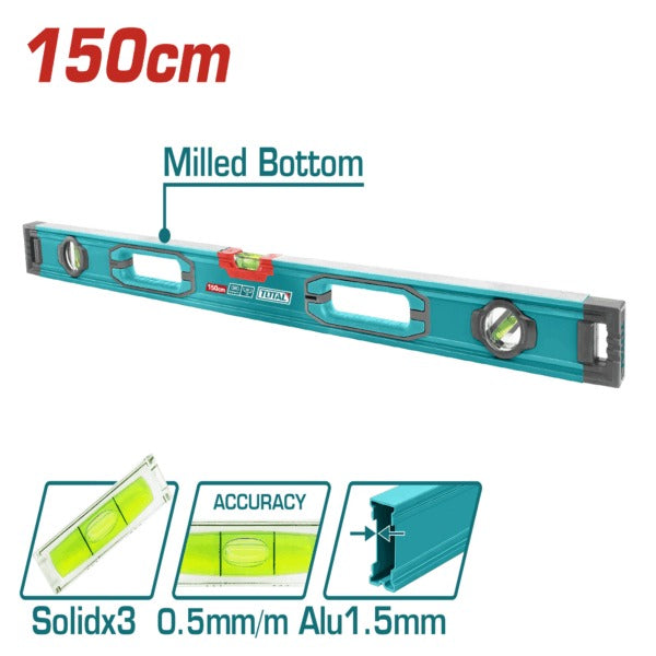 Total Spirit Level 1500mm Double Sided Milled/V Shape