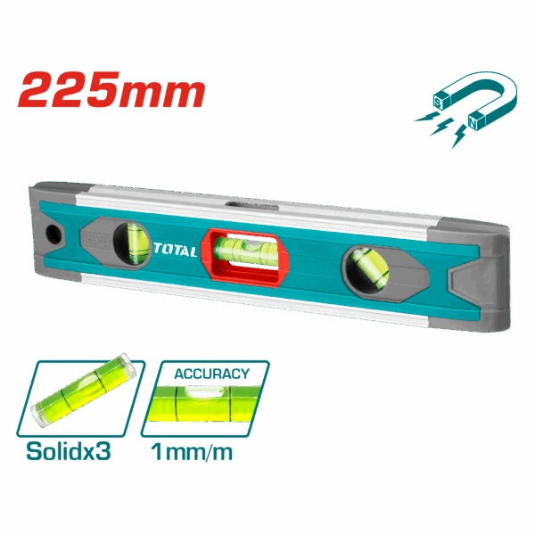 Total Spirit Level 225mm Mag 3Vial