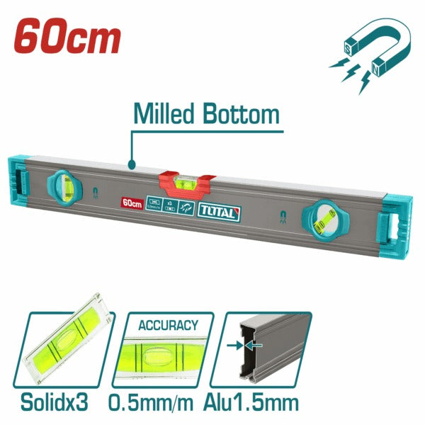 Total Spirit Level 60mm Double Sided Milled/Magnet