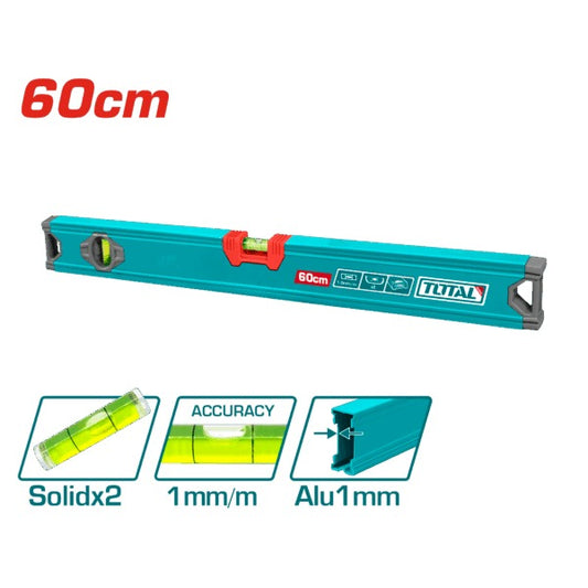 Total Spirit Level 600mm 2 Cyl Bulb