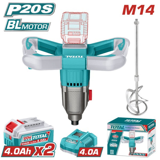 Total 20V Mixer 2x4AH+Charger (KIT)