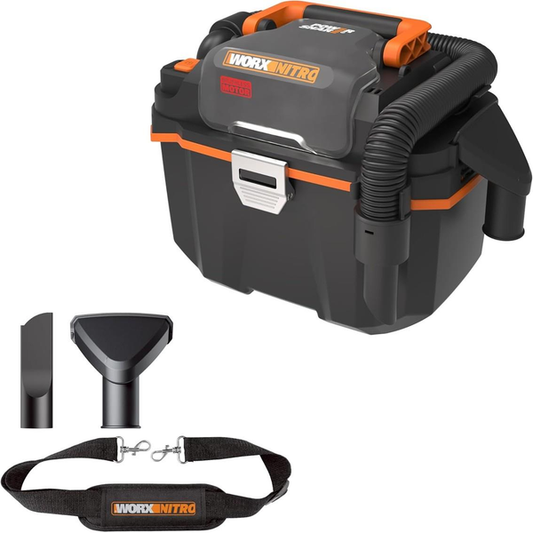 WORX GAL Cordless Wet and Dry Vacuum 2 Speed with Brushless Motor |16KPA | 20V | Charger : input 100-240VAC | 50/60Hz | 50W | 2A |Class II | TOOL ONLY
