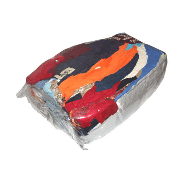 High-quality coloured cotton cleaning rags in a 5 kg pack